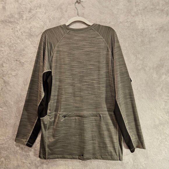 Hang Ten pull over Shirt Mens L Gray Black UPF 50+ Grorpcore outdoor surfer hike - Picture 2 of 12